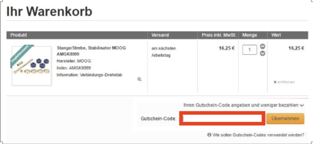 Motointegrator Gutschein übernehmen
