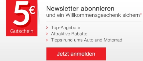 Motointegrator Gutschein Newsletter