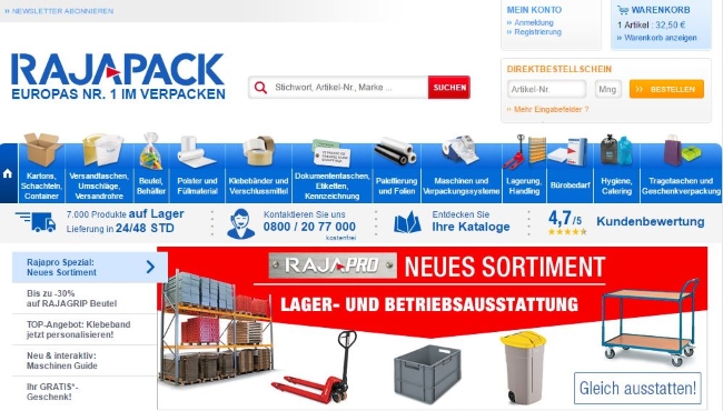 Rajapack Onlineshop