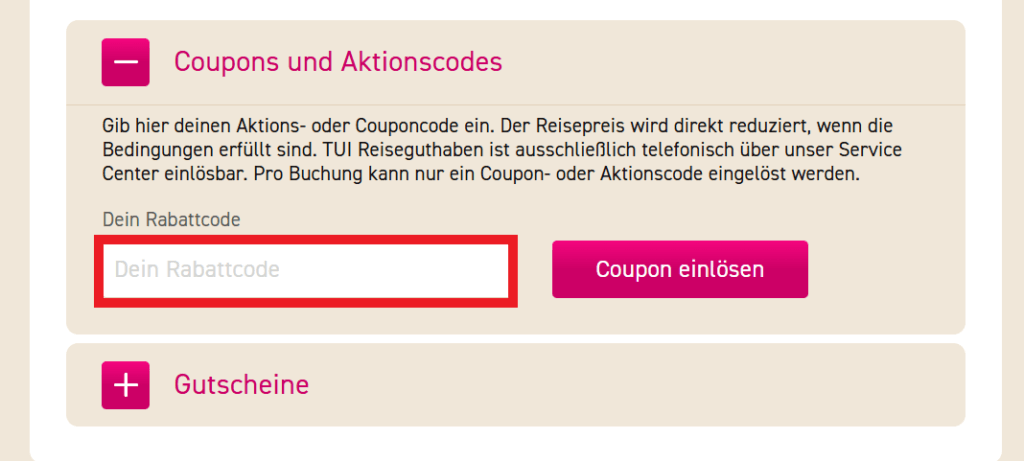 ltur Rabattcode eingeben