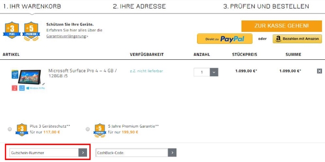mediadeal Gutschein einlösen