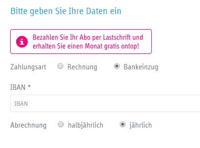 Abomix - Vorteil Zahlungsmethode