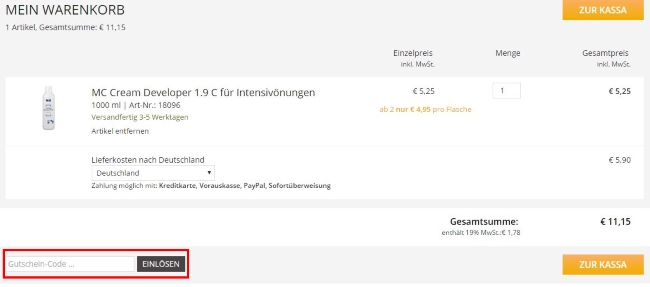 Bellaffair Gutschein einlösen