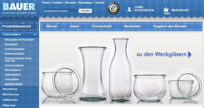 Flaschenbauer Onlineshop