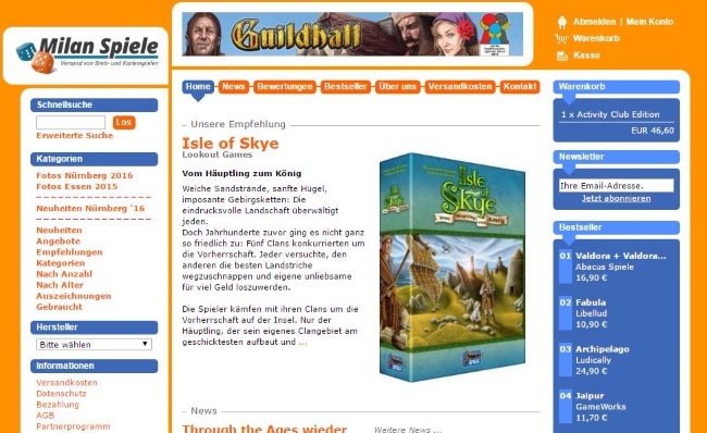 Milan Spiele Onlineshop