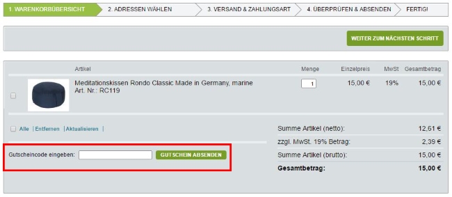 Yogabox Gutschein einlösen