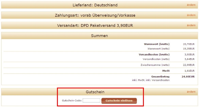 Coffeefair Gutschein einlösen