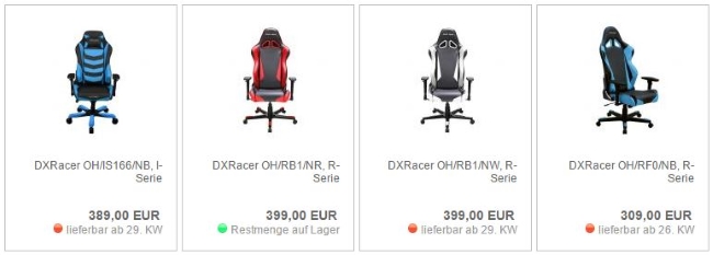 DXRacer Sortiment