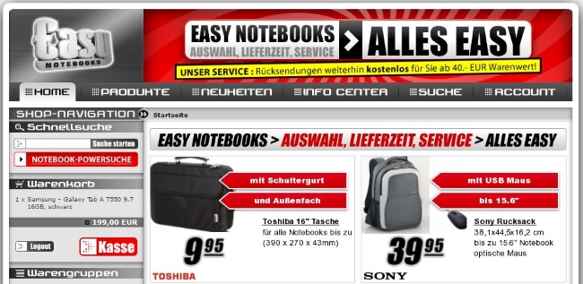 Easynotebooks Onlineshop