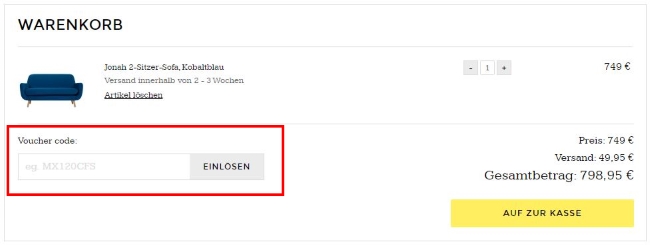 MADE.com Gutschein einlösen