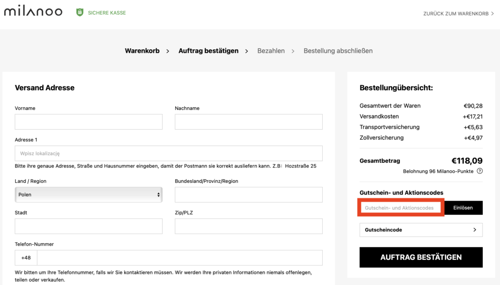 Milanoo Gutscheincode einloesen