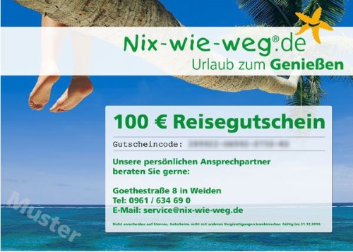 Nix-wie-weg Urlaubsgutschein