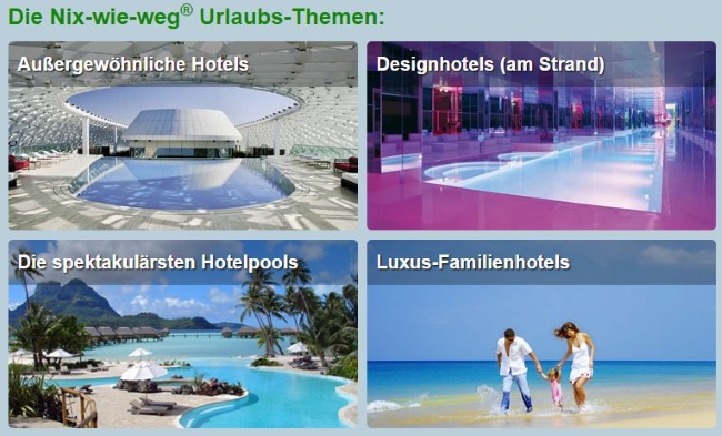 Nix-wie-weg Urlaubsthemen