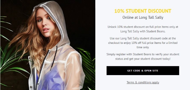 long tall sally Studentenrabatt