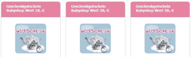 Babyshop Geschenkgutscheine