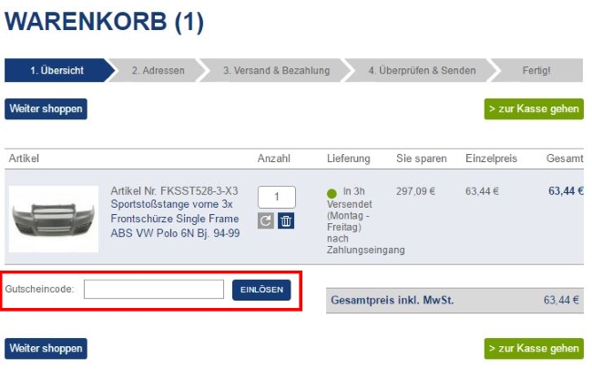 FK Automotive Gutschein einlösen
