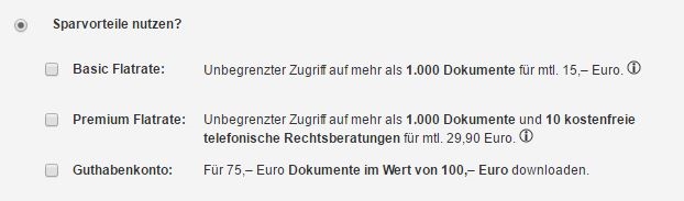 Janolaw Flatrates und Guthabenkonto
