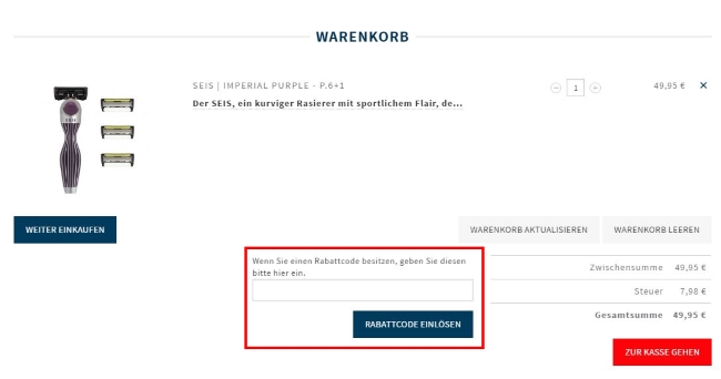 SHAVE-LAB Gutschein eingeben