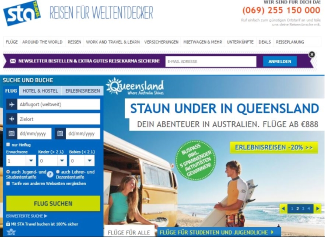 STA Travel Onlineshop