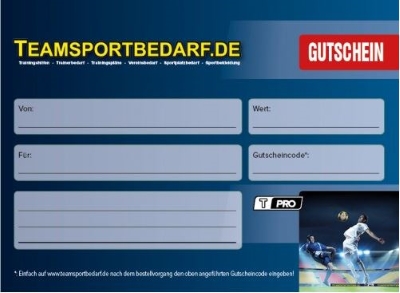 Teamsportbedarf Geschenkgutscheine