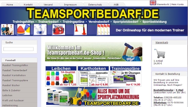 Teamsportbedarf Onlinestore