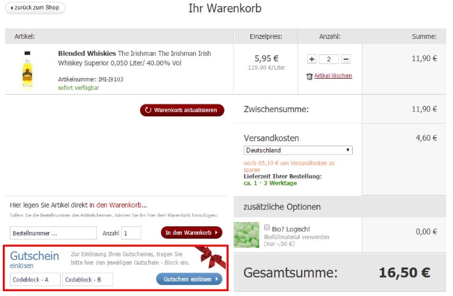 Whyskiworld Gutscheine einlösen