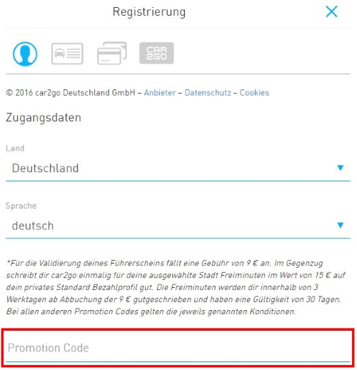 car2go Gutschein einlösen