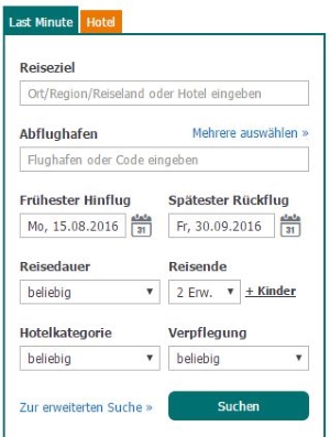 tropo Buchungsmaske