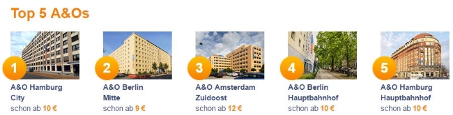 A und O Hotels Top-Hotels