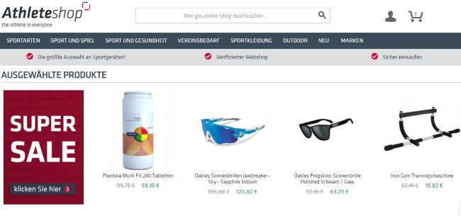 Athleteshop Onlineshop