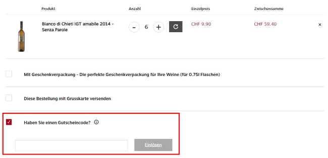 Flaschenpost Gutschein einlösen