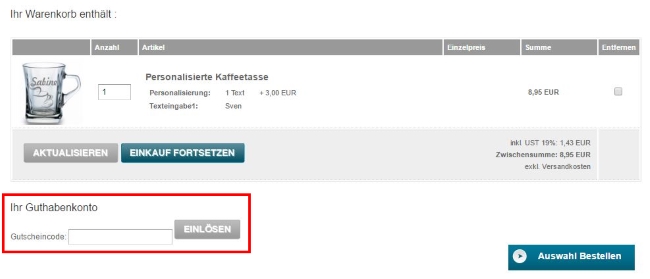 Geschenkplanet Gutscheine einlösen