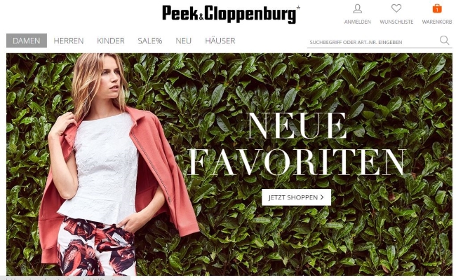 Peek und Cloppenburg Onlinestore