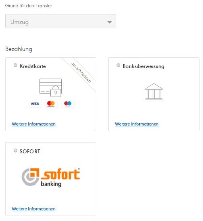 Azimo Transfermöglichkeiten