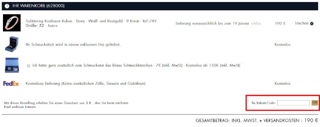 Edenly Rabatt-Code eintragen