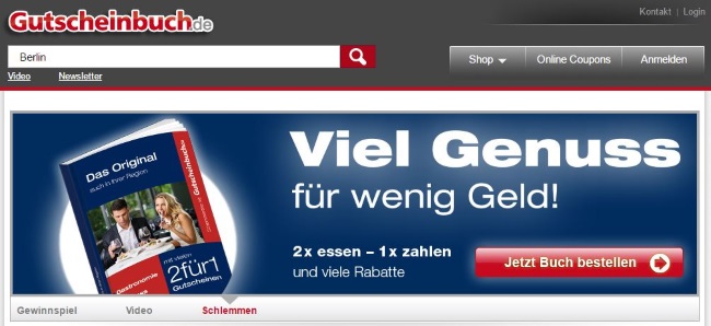 Gutscheinbuch Onlineshop