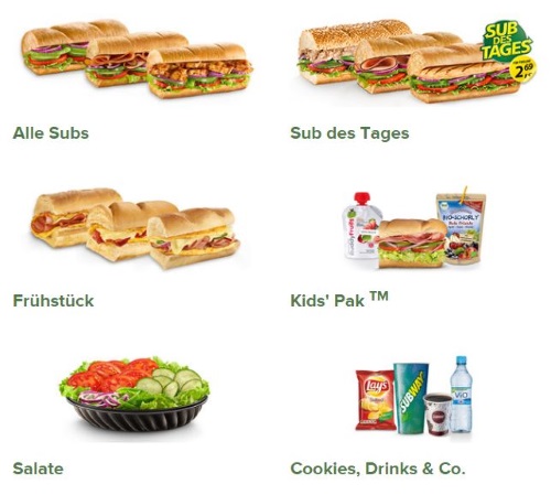 Subway Produktangebot