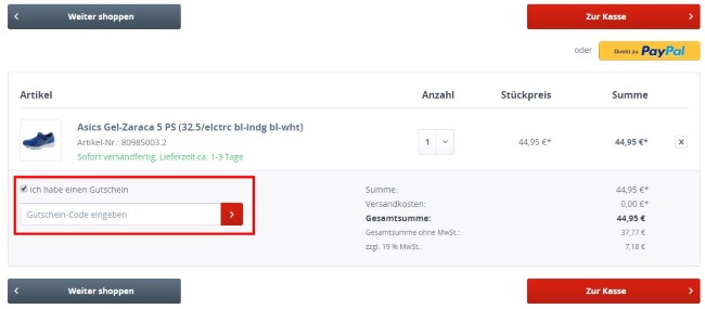 Schuh Germann Gutschein-Code eingeben