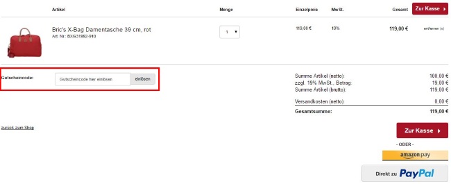 Tasko Gutscheincode einloesen