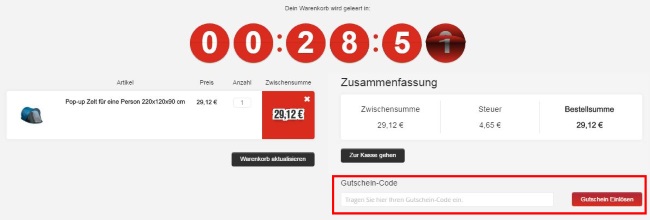 Top12-Gutschein-Code eingeben