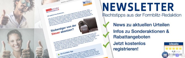 FORMblitz Rechtstipps per Newsletter