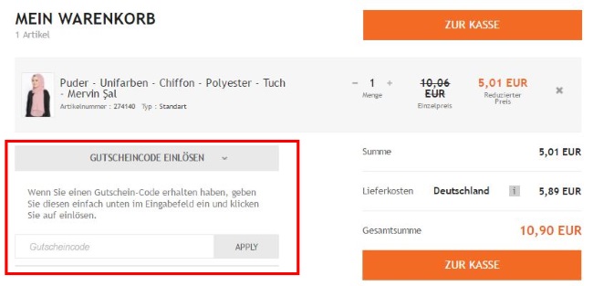 Modanisa Gutscheincode einloesen