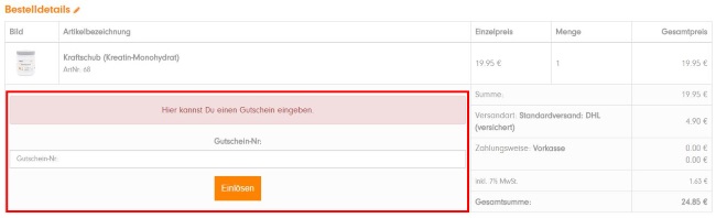 ProFuel Gutscheinnummer eingeben
