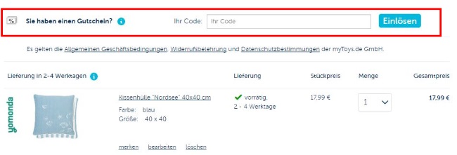 yomonda Gutscheincode einlösen