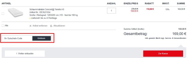 Matratzen Concord Gutschein-Code einloesen