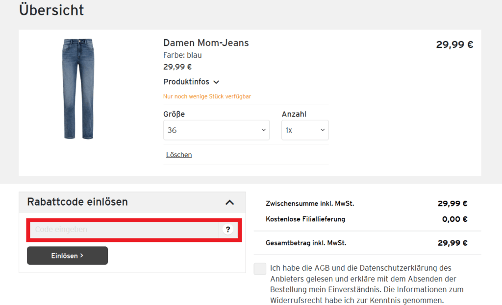 Ernstings Family Rabattcode einlösen