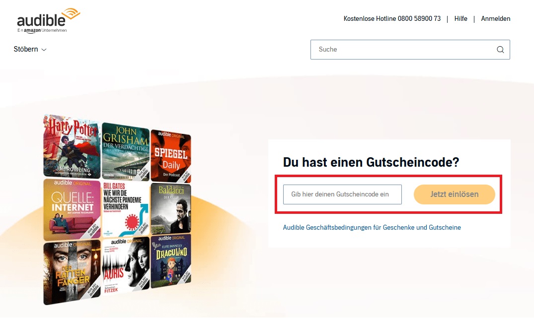 Gutscheincode Audible