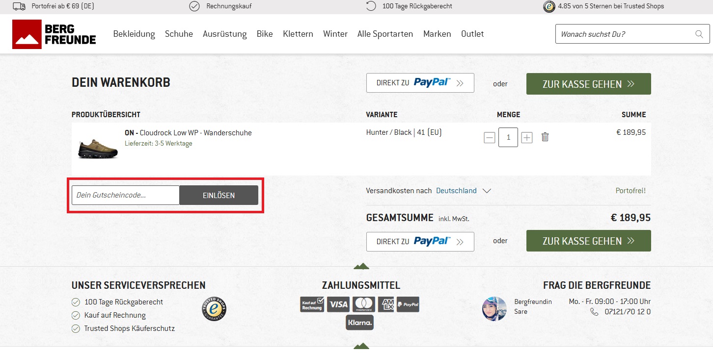 Gutscheincode Bergfreunde