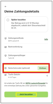 Gutscheincode Taxfix