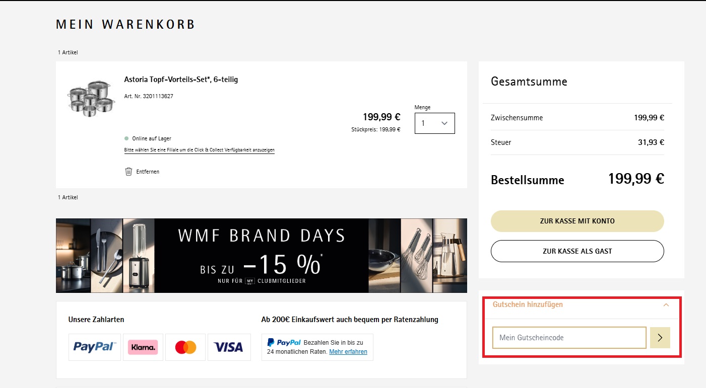 Gutscheincode WMF